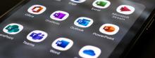 List of Microsoft 365 Applications on a mobile device.